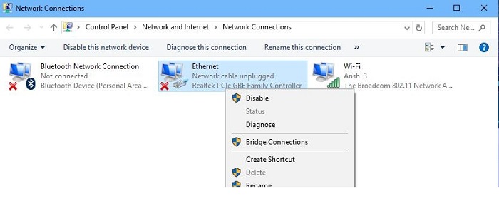 network connection