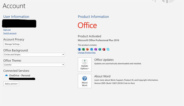 activate ms office 2016 without product key