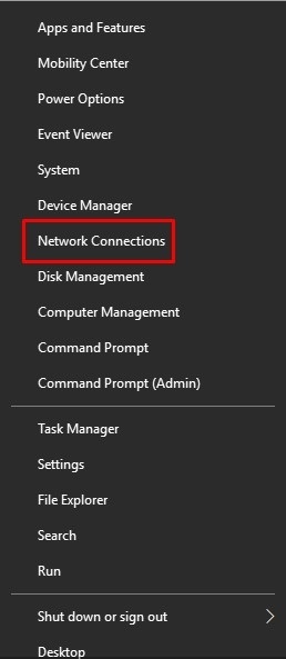 select Network Connections.